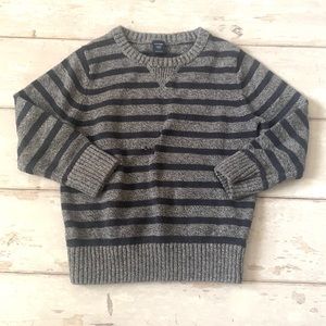 BabyGap 2T Boys Pullover Knit Sweater Navy Blue Marled Gray Stripes Kids Size 2